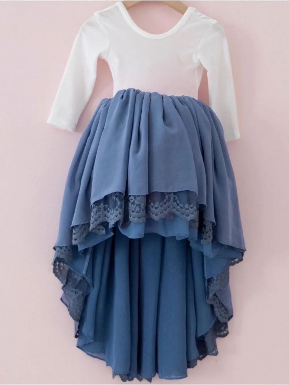 Pleiades Slate Blue High-Low Dress Sz 6